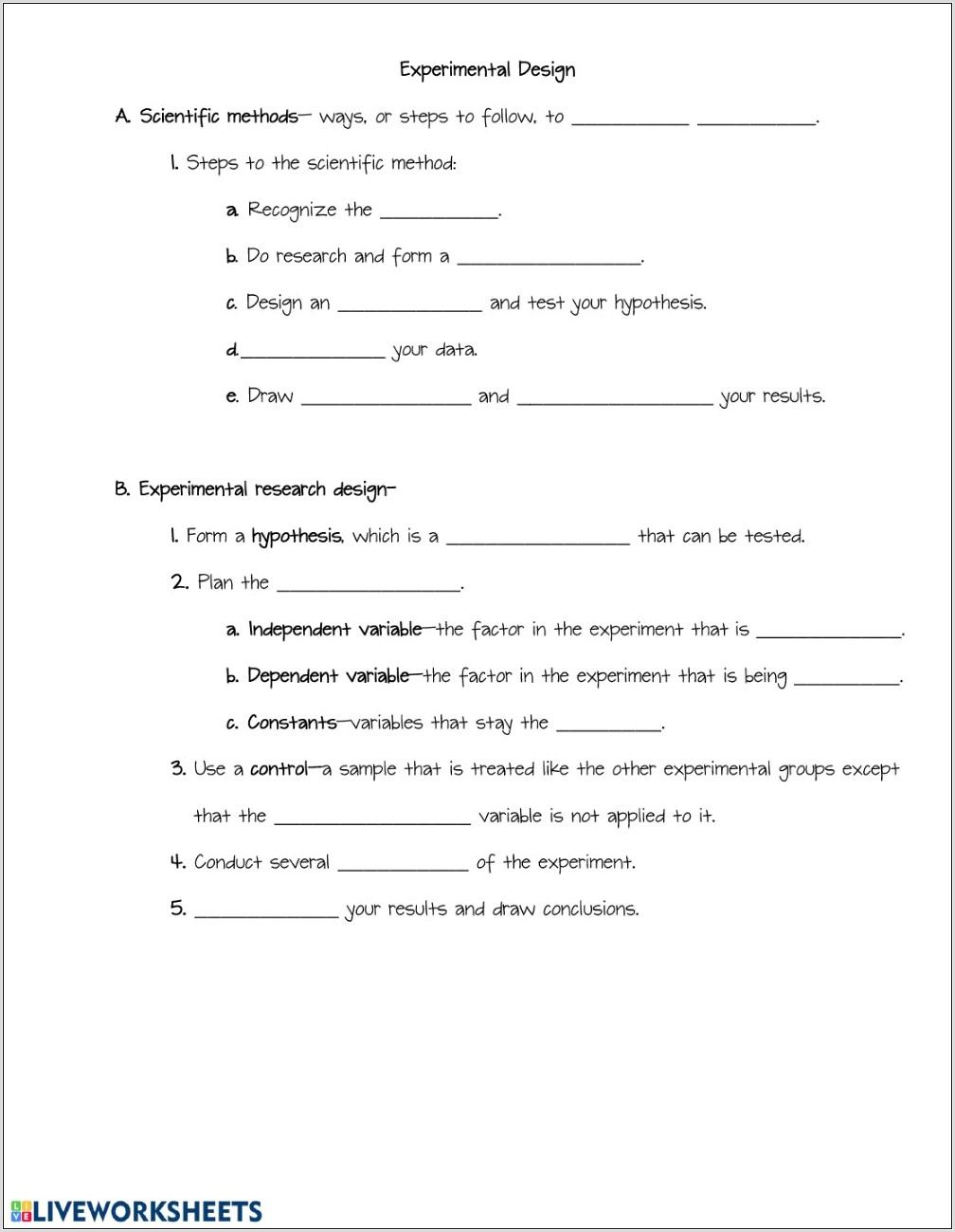 Scientific Method Worksheet In Spanish