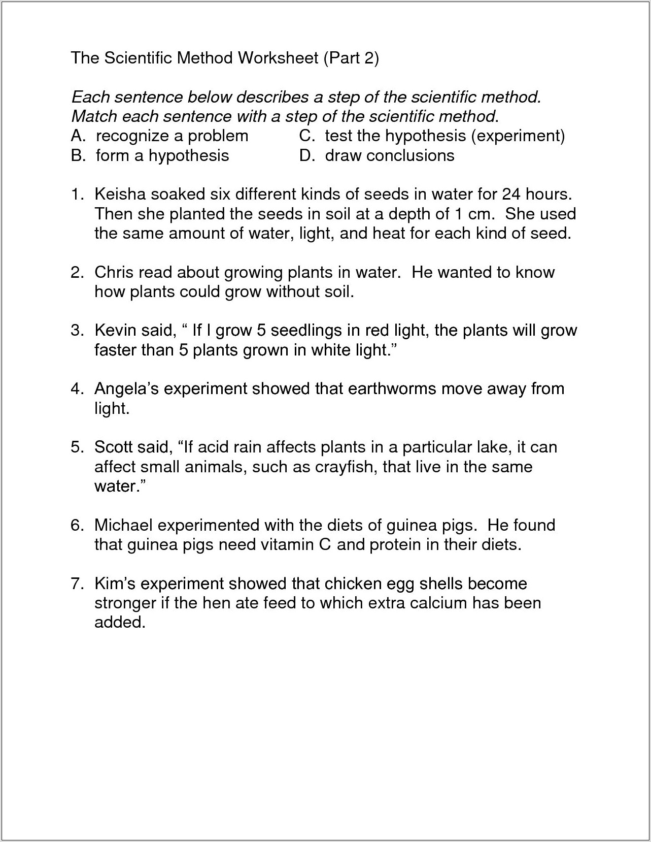 Scientific Method Worksheet Middle School Pdf