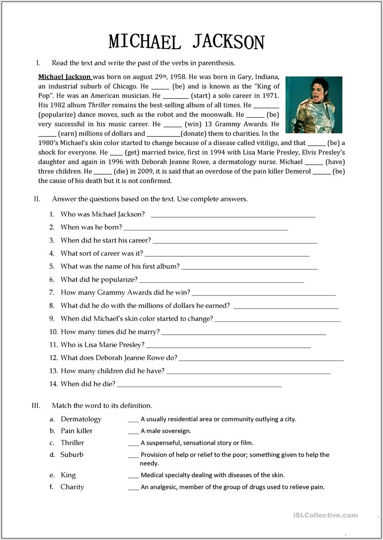 Second Grade Biography Worksheet