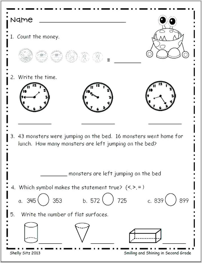 Second Grade Book Review Worksheet