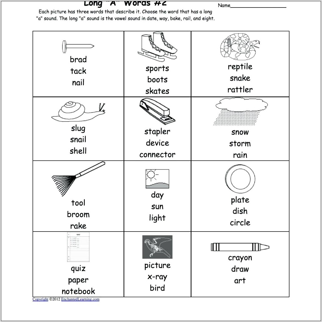 Second Grade English Printable Worksheets