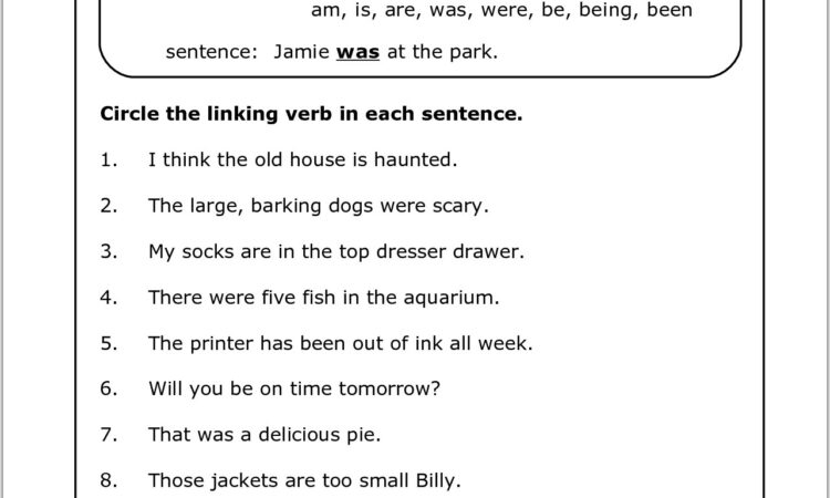 Second Grade Worksheet On Verbs