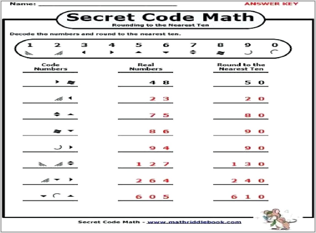 Secret Code Math Printables Free