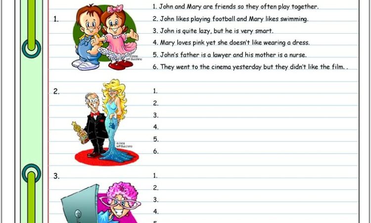 Sentence Writing Worksheets For Esl Students