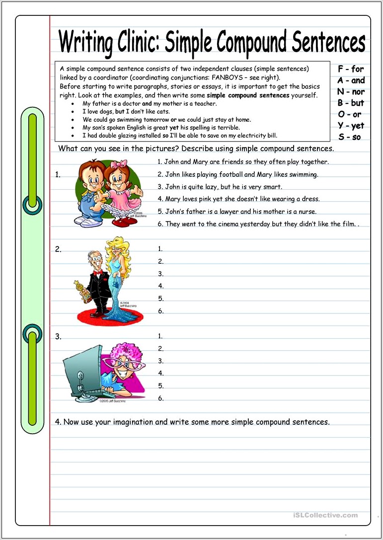 Sentence Writing Worksheets For Esl Students