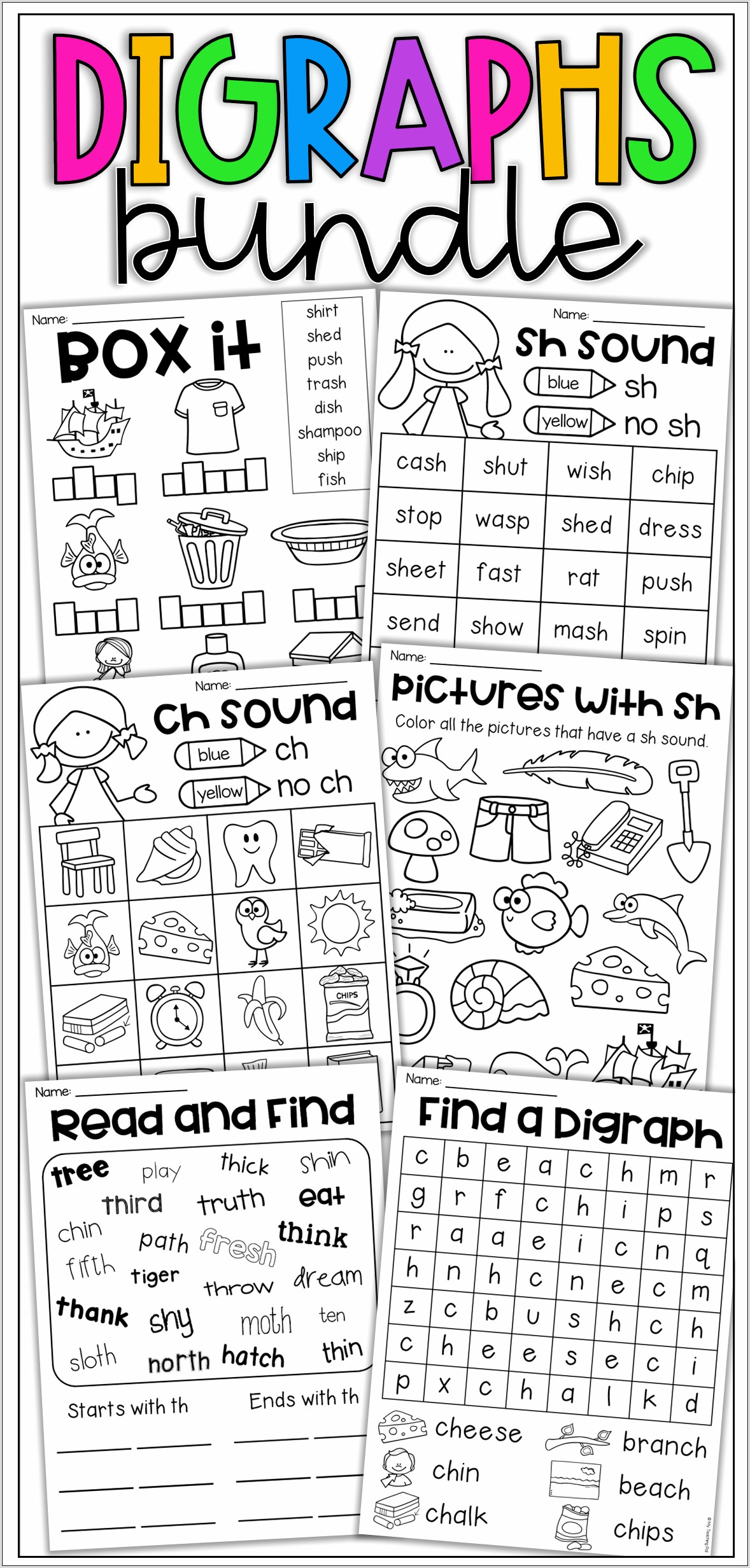 Sh Ch Th Words Worksheets