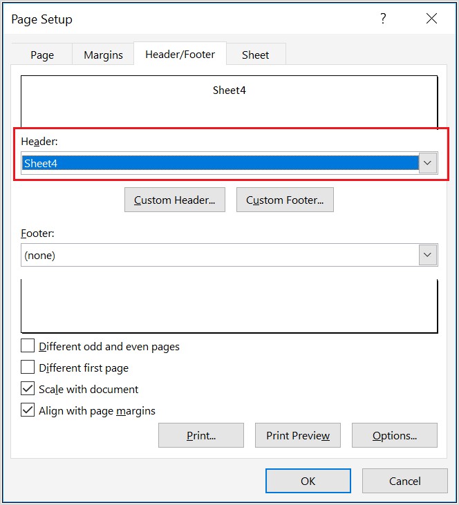 Sheet Name Print Excel