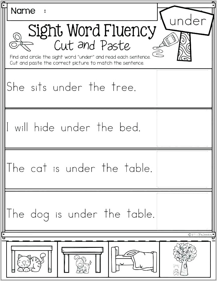 Sight Word Matching Worksheets Kindergarten