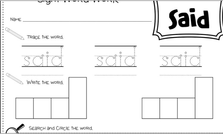 Sight Word Worksheet Maker