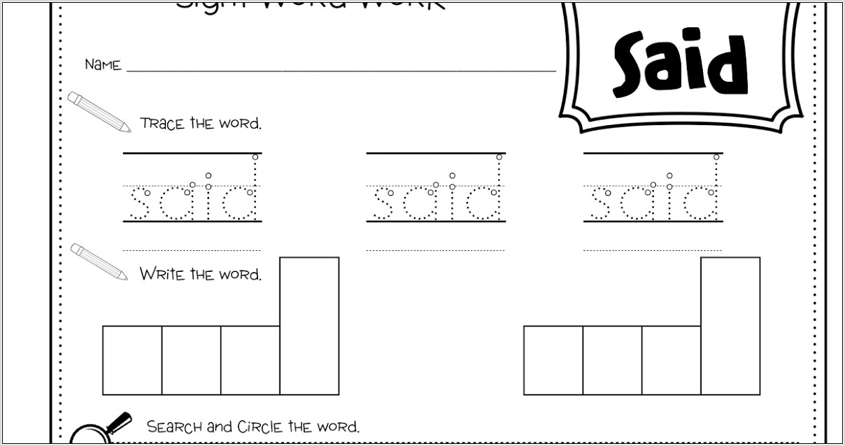 Sight Word Worksheet Maker