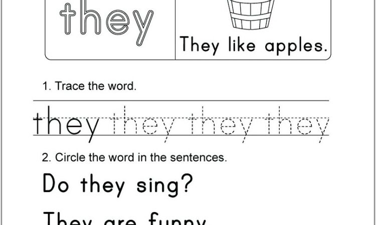 Sight Word Worksheet We