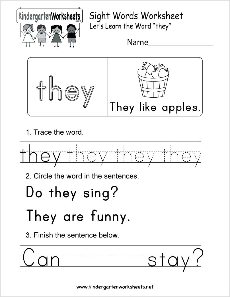 Sight Word Worksheet We