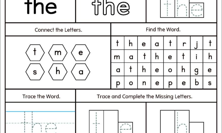 Sight Words Worksheet Template