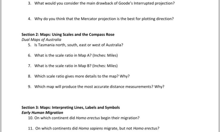 Skills Worksheet Map Skills The Human Population