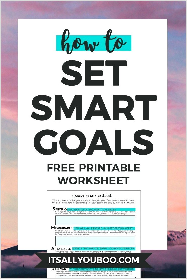 Smart Goal Setting Worksheet For Business
