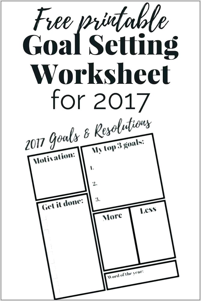 Smart Goals Worksheet For Adults