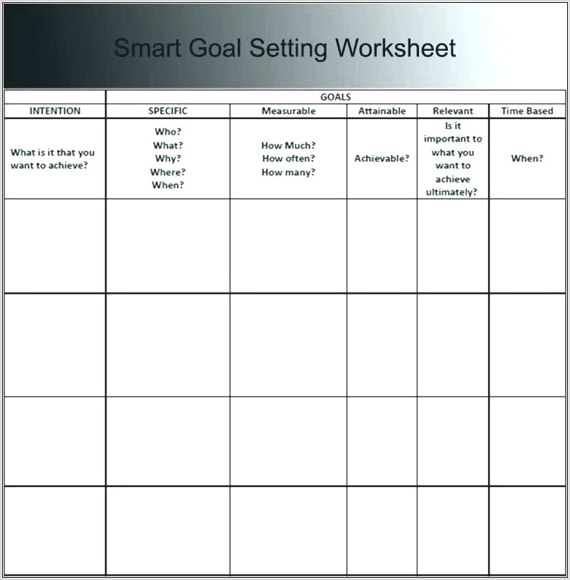 Smart Goals Worksheet For Middle School Students