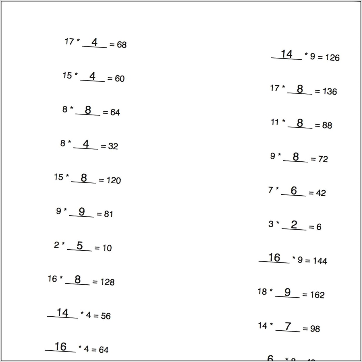 Solid Fun Math Worksheet Answers