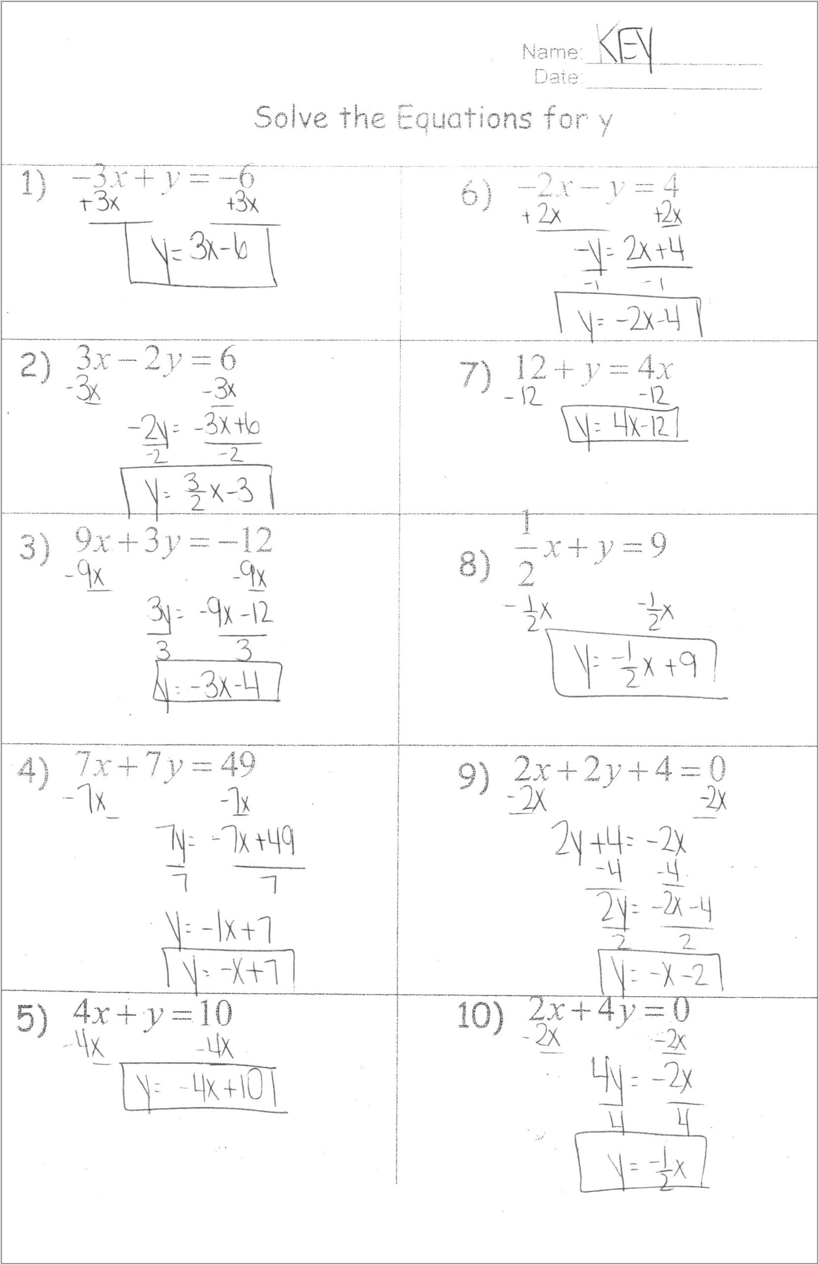 Solving Inequalities Worksheet And Answers