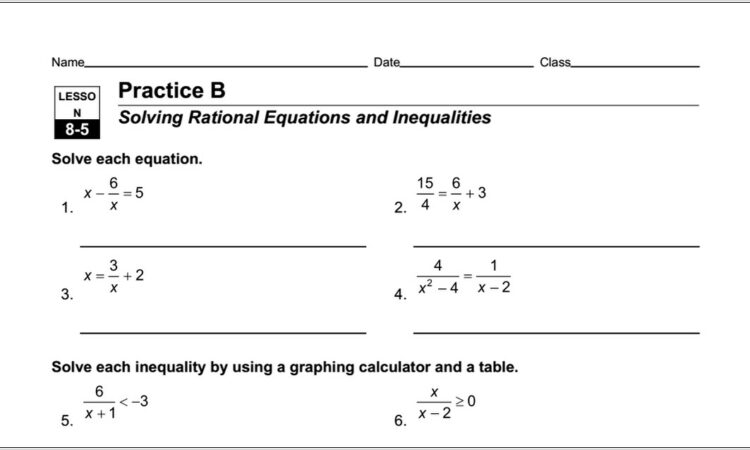 Solving Inequalities Worksheet Doc