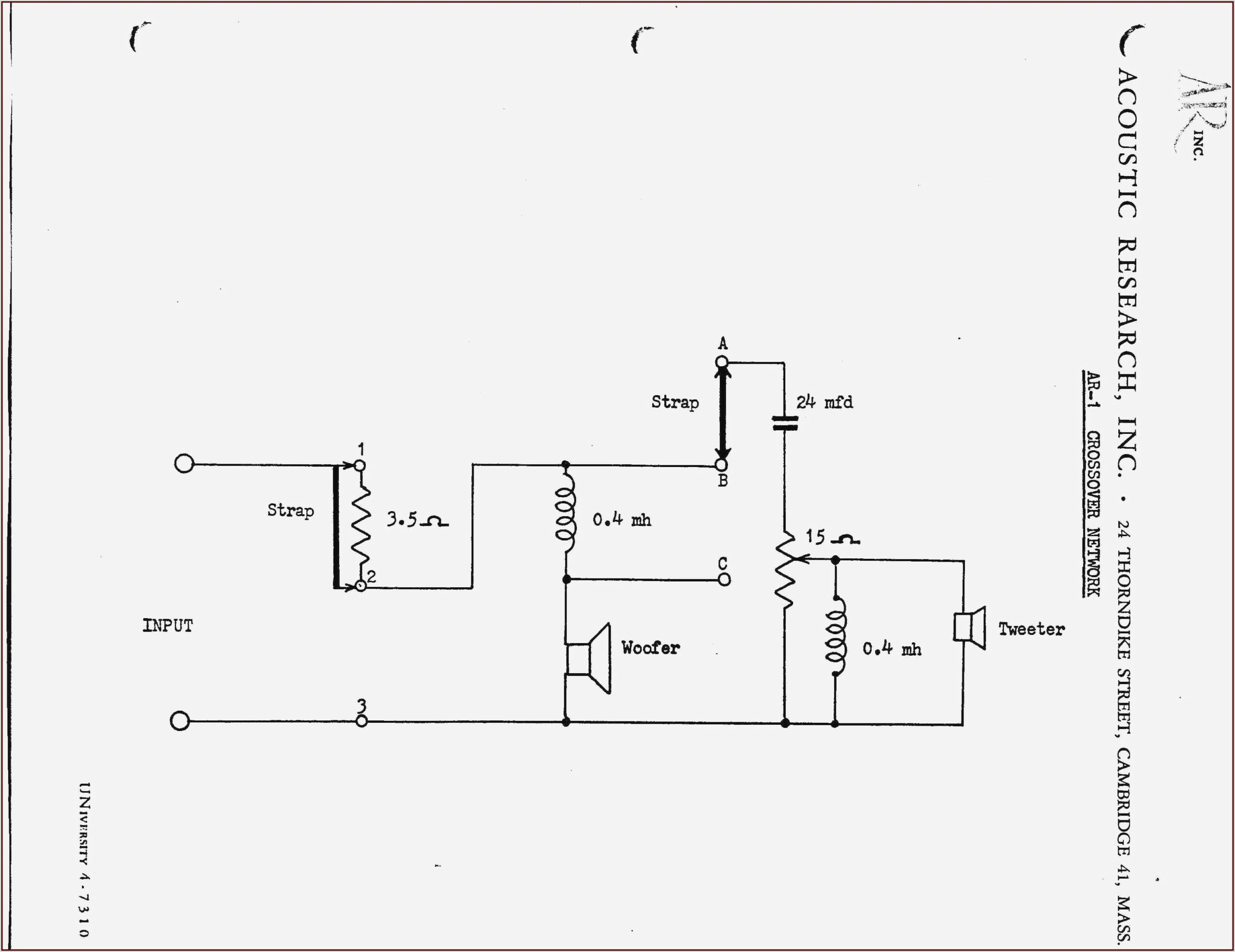 Speaker Crossover Network Circuit Diagram