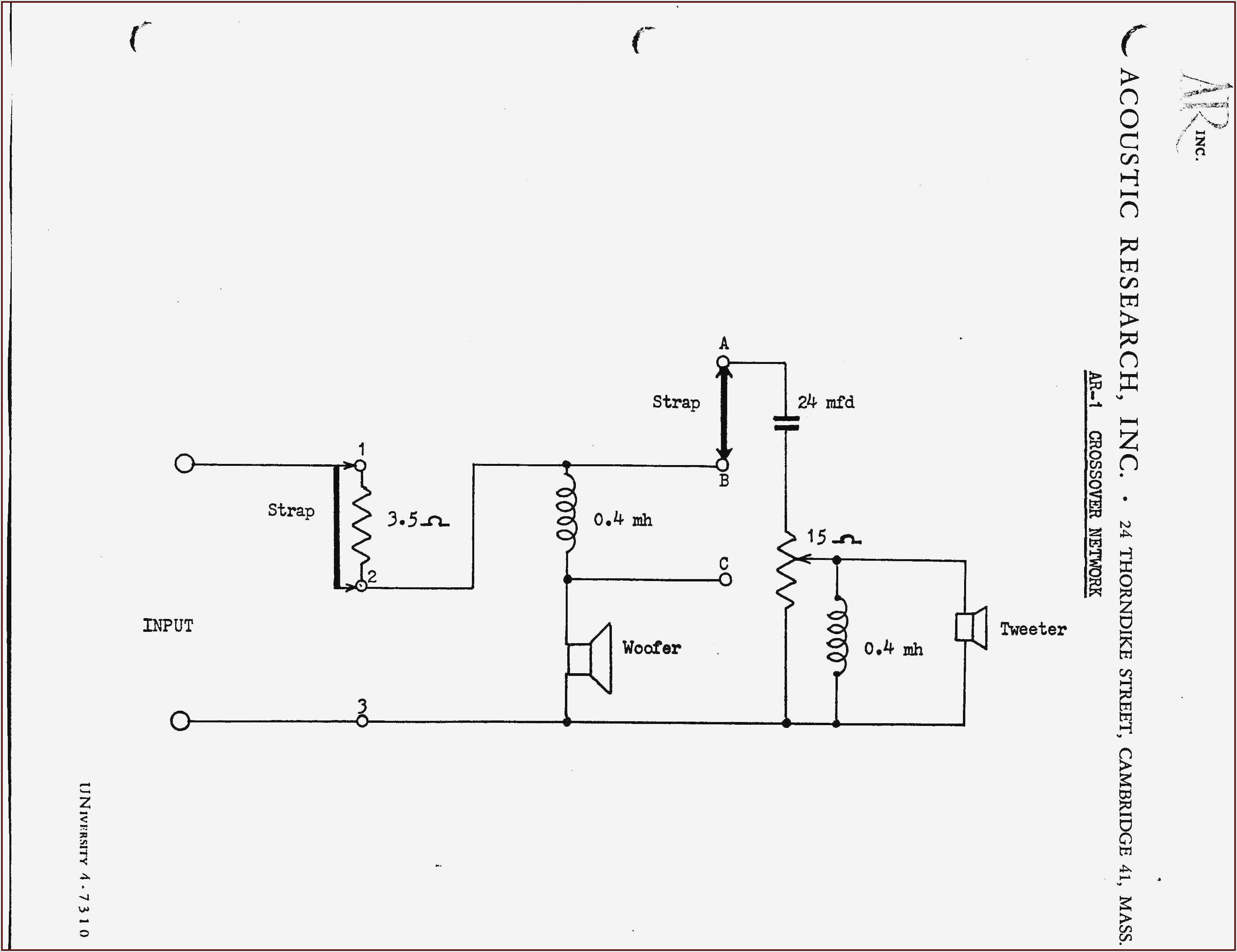 Speaker Crossover Network Circuit Diagram