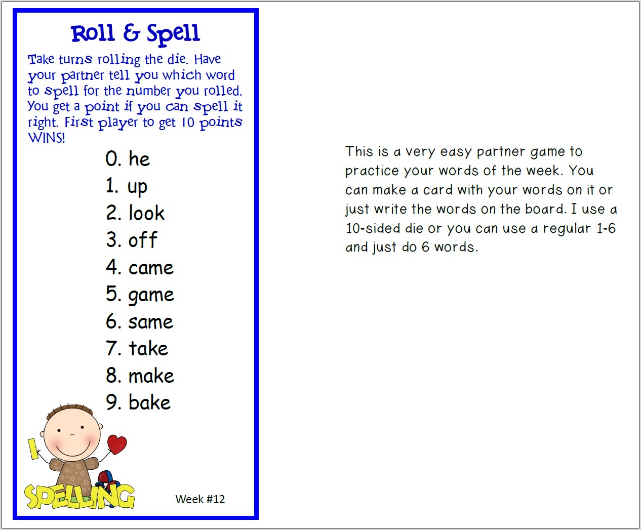 Spelling 5 Times Each Worksheet