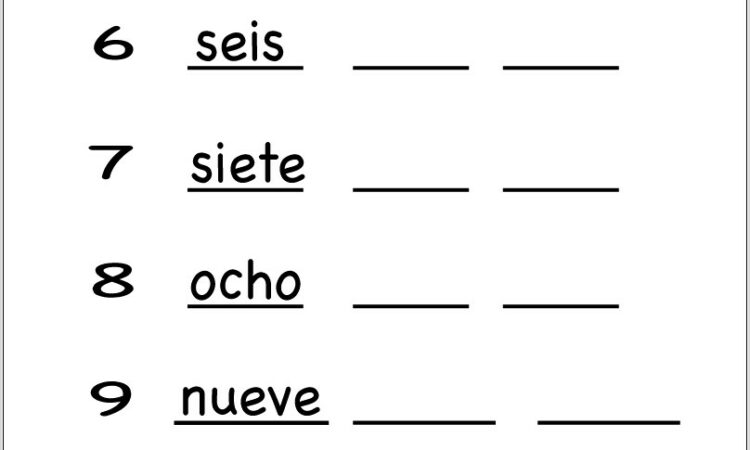 Spelling Numbers In Spanish Worksheet