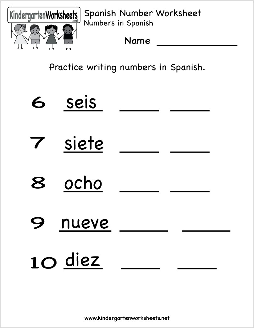 Spelling Numbers In Spanish Worksheet