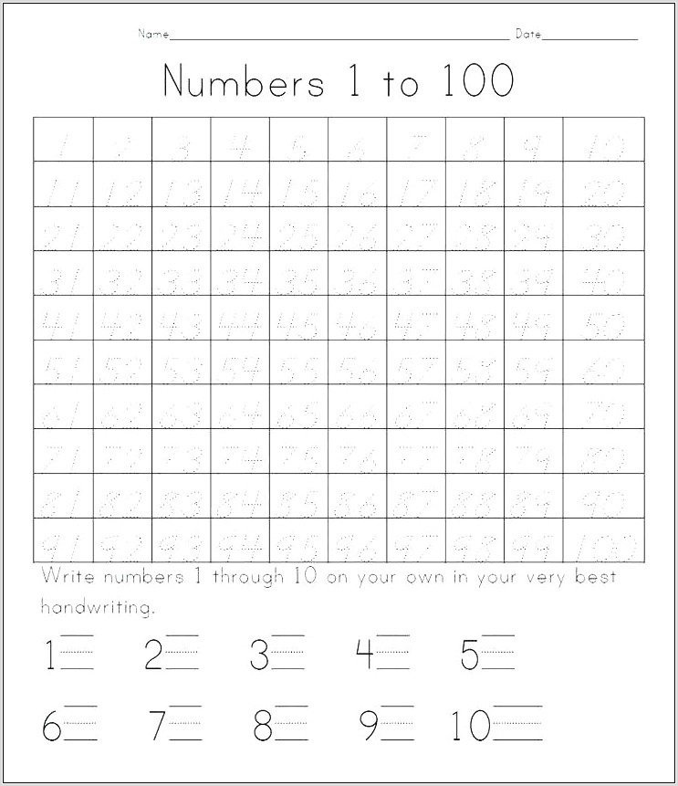 Spelling Numbers Worksheets 1 100