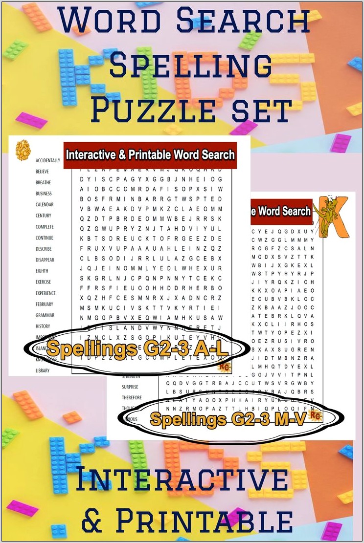 Spelling Word Printable Games