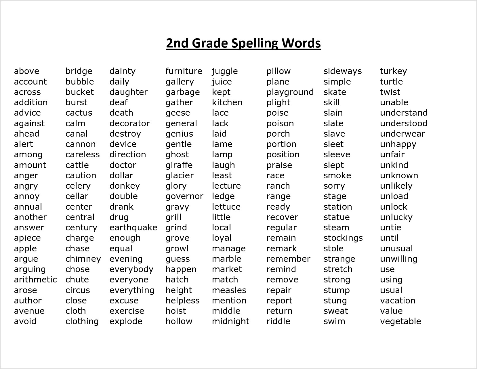 Spelling Words And Worksheets