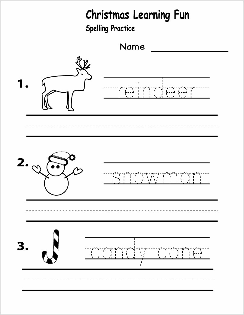 Spelling Words For Preschool Worksheets
