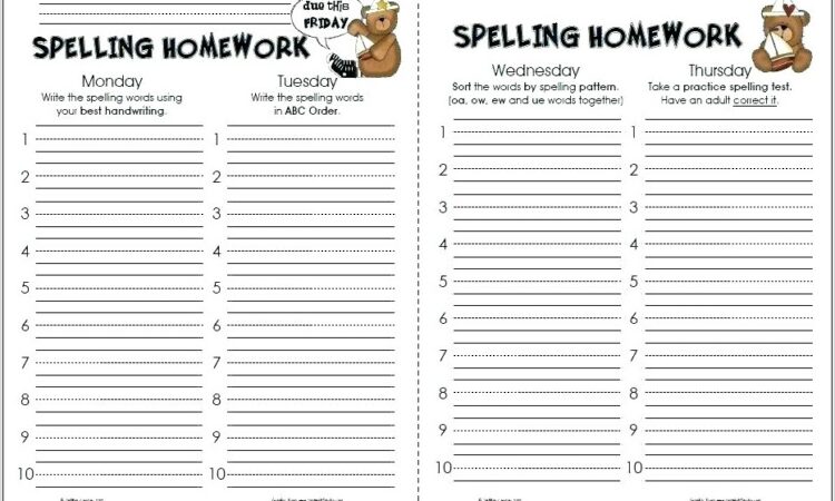 Spelling Words Worksheets For 5th Graders