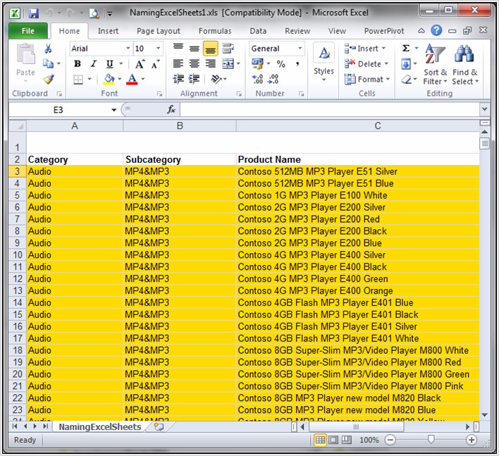 Ssrs Sheet Name Excel Export