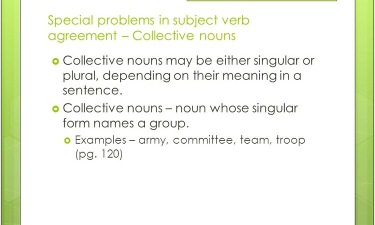 Subject Verb Agreement Exercises On Collective Nouns