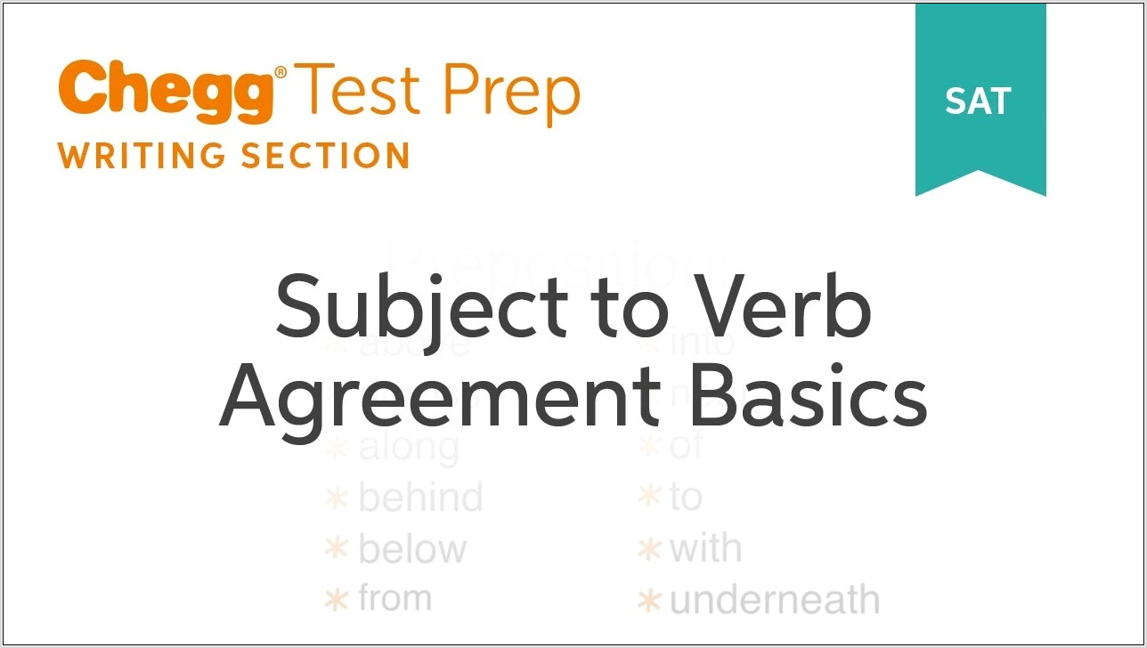 Subject Verb Agreement Quiz Sat