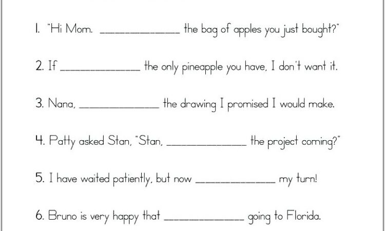 Subject Verb Agreement Worksheet Exercise 5