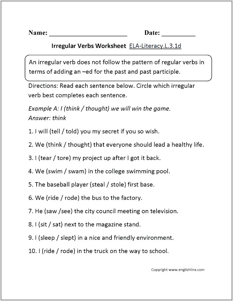 Subject Verb Agreement Worksheet For 7th Grade