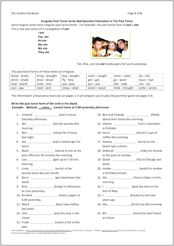 Subject Verb Agreement Worksheets Verb To Be