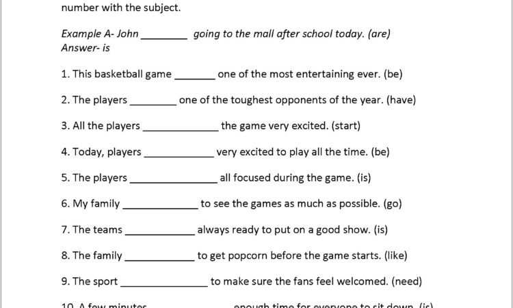 Subject Verb Agreement Worksheets With Prepositional Phrases