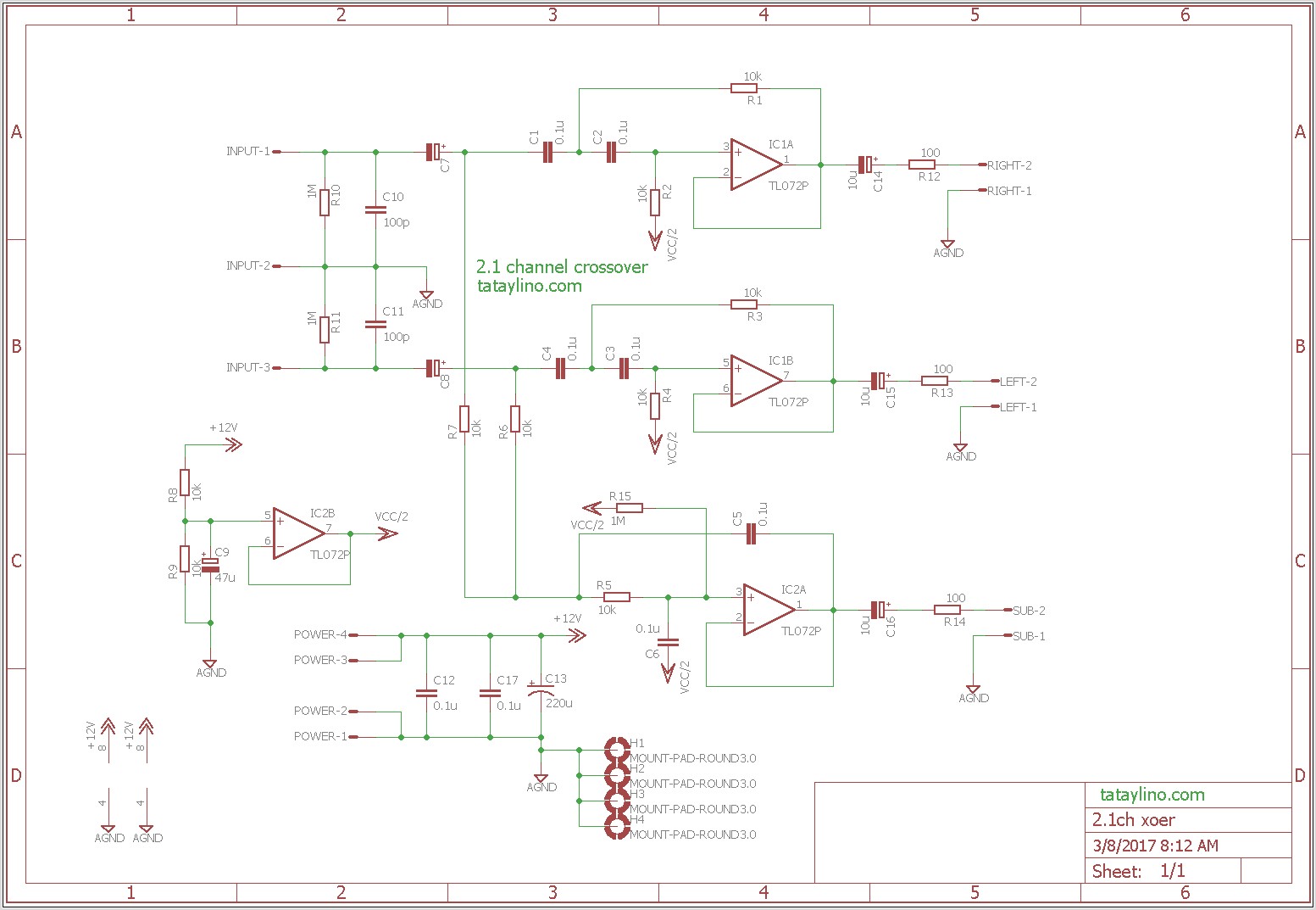 Subwoofer Crossover Circuit Diagram