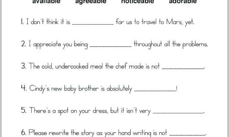 Suffix Worksheet Second Grade