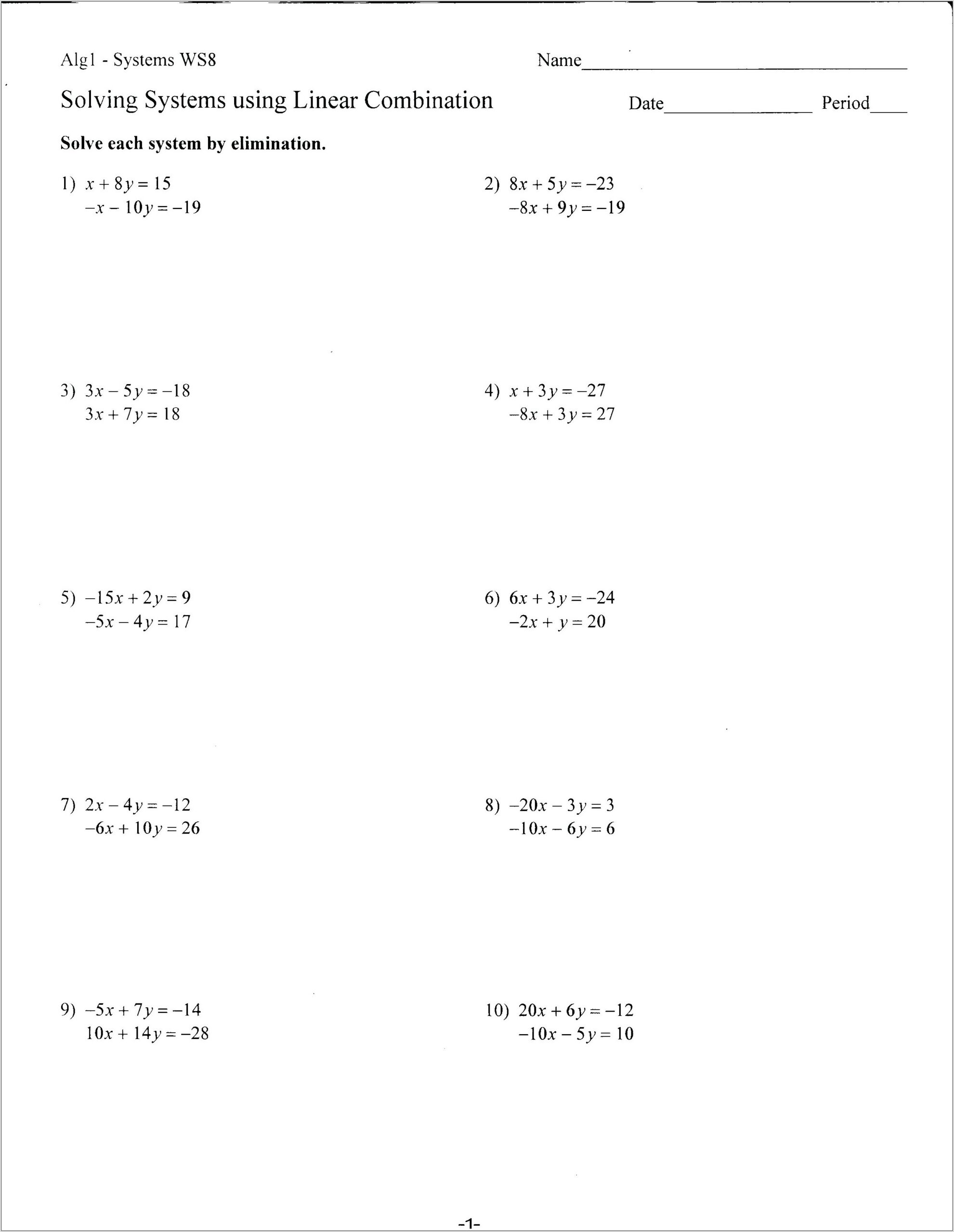 System Of Equations Word Problems Inequalities