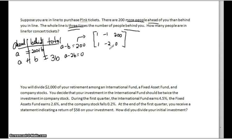 Systems Of Equations Word Problems Review