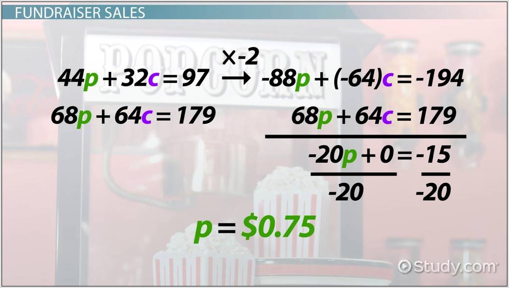 Systems Of Equations Word Problems Substitution Method