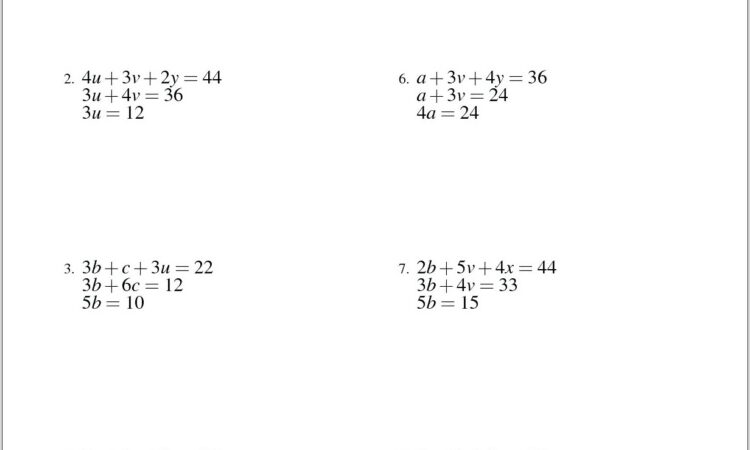 Systems Of Three Equations Word Problems Worksheet