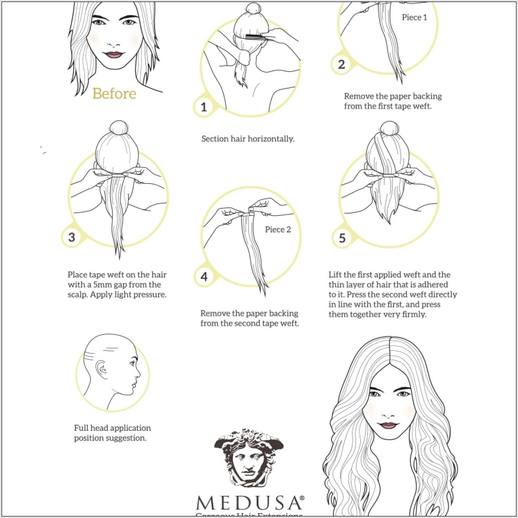 Tape In Hair Extension Placement Diagram