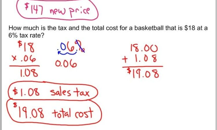 Tax And Discount Worksheet Answers