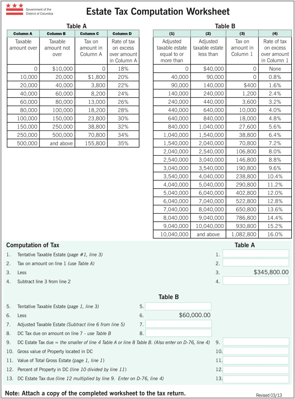 Tax Computation Worksheet Vs Tax Table
